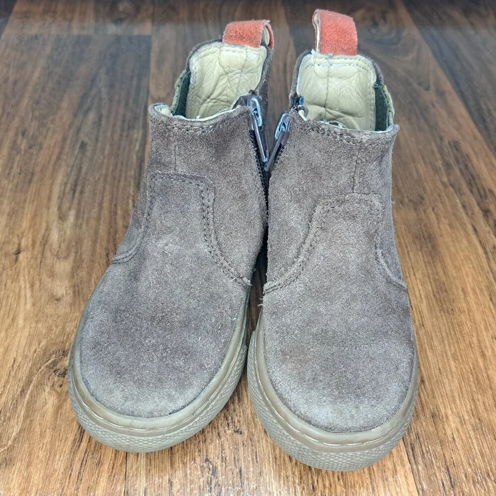 Baby Boden Brown Zip Up Boots Toddler Size 25 EU 8.5 US